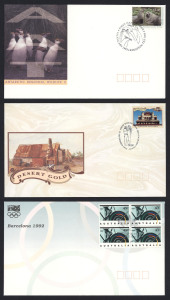 COMMONWEALTH OF AUSTRALIA: General & Miscellaneous: 1980s-90s FDCs in 2 large albums; mainly singles and sets present in blocks of 4.