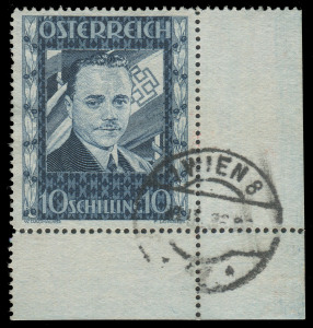 AUSTRIA: 1936 10s Dollfuss, FU corner example with WIEN cds. 