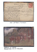 COMMONWEALTH OF AUSTRALIA: General & Miscellaneous: Range of postmarks, mainly on PPCs plus other material, partly annotated on pages. Noted KANGAROO GROUNDS cds on 1905 postcard to France; 1907 CAMPBELL'S CREEK & UP TRAIN on 1907 postcard; COLOMBO PAQUEB - 2