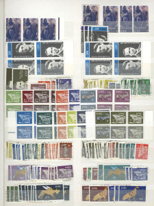IRELAND: An accumulation in a red Lighthouse hingeless stock book; a smattering of earlier items mainly from 1960s to '90s with singles, sets, blocks, souvenir sheets, a few covers, etc. (many 100s).