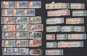 REST OF THE WORLD - Omnibus Issues: A range of 1937 Coronation sets (MUH & U), 1946 Peace sets (mainly MUH), duplicated range of 1949 U.P.U. sets (MUH & U), and some later sheetlets. 