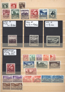 LIECHTENSTEIN: Collection in old-time stock album. Several good stamps identified and substantial catalogue value noted by the vendor. STC. $5000 approx. (100s).