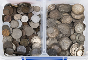 Coins - World: An accumulation of silver, copper and other coins, some 17th Century to 20th Century; very diverse. Noted China (incl. Kirin Province), German States, Germany, Great Britain, Hong Kong, Japan, Poland, Prussia, Imperial Russia, Spain, U.S.A.