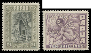 PAPUA: 1932-40 (SG.130-45) ½d - £1 Pictorials, complete. A lovely set MLH. Cat.£550.