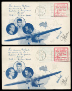 COMMONWEALTH OF AUSTRALIA: Aerophilately & Flight Covers: 17 Feb.1934 (AAMC.361) New Zealand - Australia first official mail carried in the "Faith in Australia", on retained postal cards from the 3rd & 4th Dec.1933 flight, signed by C.T.P. Ulm & G.U. Alle - 2