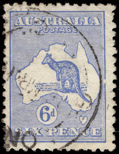 6d Ultramarine, with "large break in right frame near Brisbane" [UNLISTED], FU.