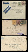 COMMONWEALTH OF AUSTRALIA: Aerophilately & Flight Covers: Commercial airmail covers (11) with 1930 domestic airmail to England with 'DAMAGED BY FIRE/ON/S.S COMORIN' cachet on resealing label & another to USA with Sydney 'INSUFFICIENTLY PREPAID/FOR AIR MAI - 2