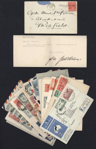 COMMONWEALTH OF AUSTRALIA: Aerophilately & Flight Covers: AUTOGRAPHED FLIGHT COVERS: signed covers including 1929 original PH Moody signature on AAMC #133a Charleville-Brisbane, 1932 Hans Bertram on back of cover (faults) to him "c/o Aerodrome Parafield" 