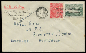 COMMONWEALTH OF AUSTRALIA: Aerophilately & Flight Covers: 20 Feb. 1930 (AAMC.152a) Camooweal - Brunette Downs cover, flown and signed by Frank Neale for Australian Aerial Services. [Small quantity flown]. Cat.$400+