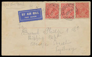 COMMONWEALTH OF AUSTRALIA: Aerophilately & Flight Covers: 1930 (Feb 19) Darwin-Daly Waters AAMC #153 cover with 'CAMOOWEAL' transit b/s carried by Captain Murray Jones as part of a very small mail despatch which was technically not permitted by the Post O