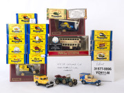 MATCHBOX: A collection of approximately twenty-two Matchbox related items including MB-38 and MB17 London Bus MICA models, Y-5 1927 Talbot Van commemorating the A.I.M 25th Anniversary; all mint, most boxed.