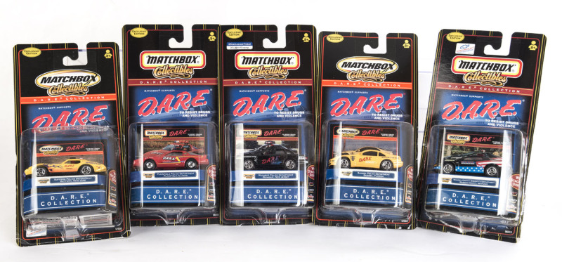 MATCHBOX: A collection of Matchbox "DARE" cars; all mint in original opened packaging