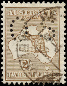 2/- Light Brown, perforated OS. G-FU. BW:36ba - $350.