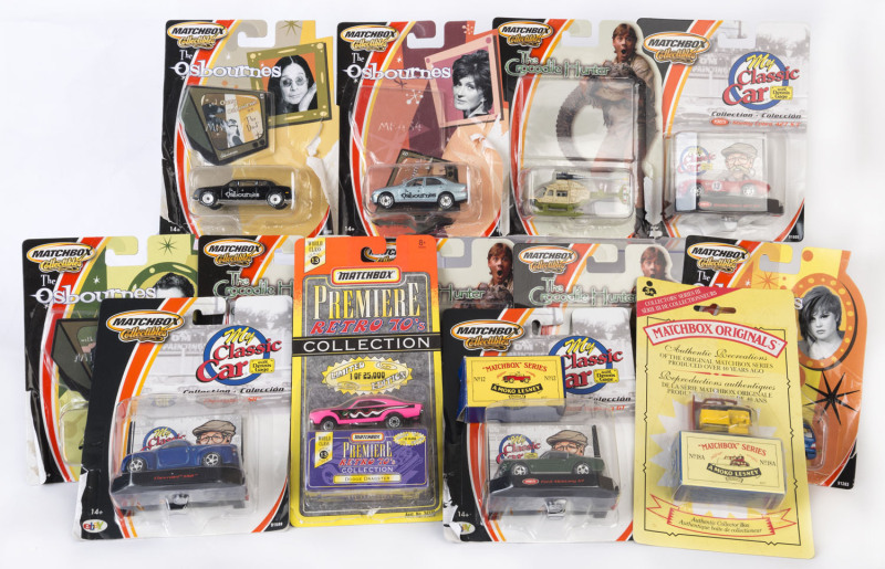 MATCHBOX: A collection of thirteen Matchbox Collectible cars including models from 'The Osbournes', 'The Crocodile Hunter', 'My Classic Car' series; all mint in opened original packaging.