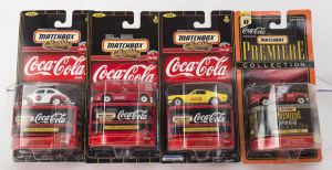 MATCHBOX: An assortment of Matchbox Collectibles Coca-Cola cars including 1953 Jaguar XJ 120, 1962 VW Beetle, 1997 Ford F-150; all mint in opened original packaging (20 items).