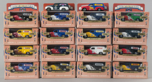 MATCHBOX: Eighteen Matchbox Series 2 Limited Edition Holden FJ Panel vans each with various AFL team logos; all mint, most boxed.