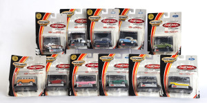 MATCHBOX: Eleven Matchbox "Barrett Jackson Cars" including Ford Fairlane, Ford Mustang, Shelby Cobra; all mint in original opened packaging.