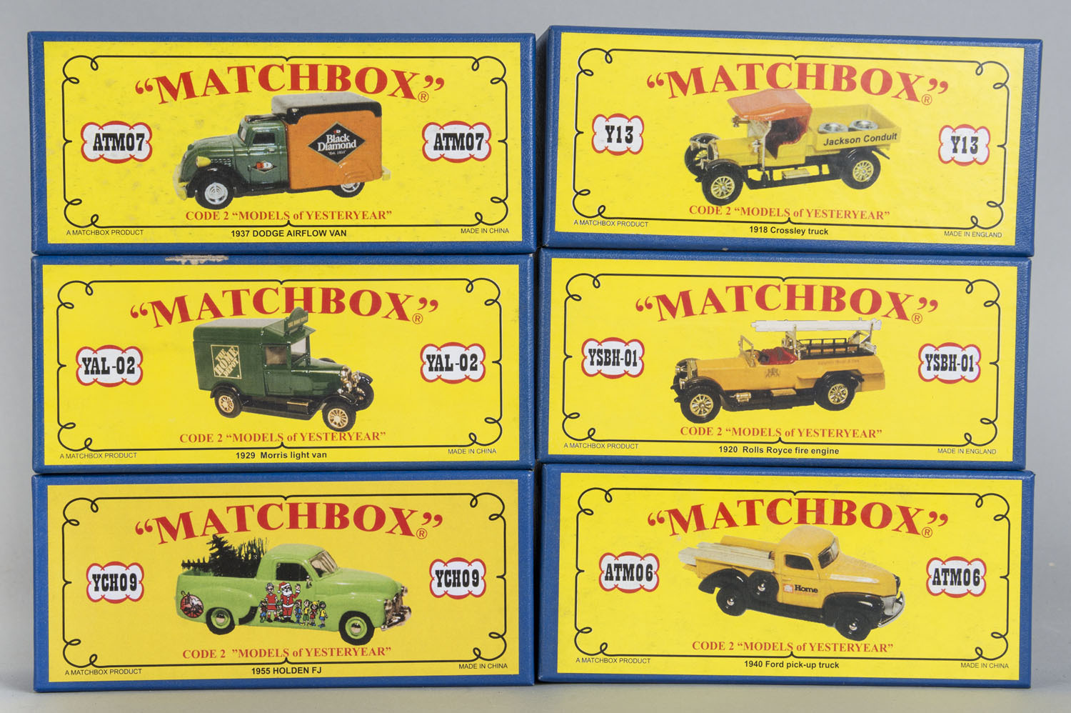 MATCHBOX: Six Matchbox Code 2 Models of Yesteryear including Y13, ATM ...