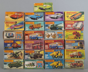 MATCHBOX: Twenty-five Matchbox Superfast cars inlcuding MB 76 - 79, MB 53, MB 54; all mint and boxed.