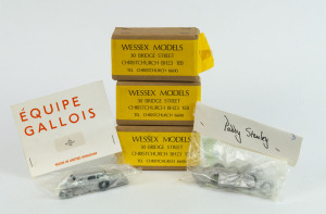 Group of Miscellaneous Unbuilt White Metal Model Car Hobby Kits Including EQUIPE GALLOIS: 1939 Peugeot 402 (1);  WESSEX MODELS: Citroen (15); and, GRAND PRIX MODELS: 1948 MG-TC (20). Most mint all unbuilt in original plastic sleeve. (40 items approximatel