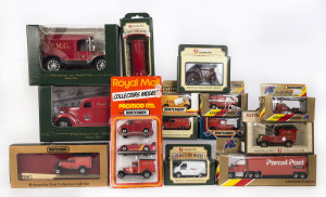 AUSTRALIA POST/ROYAL MAIL: A collection of Australia Post models by various manufacturers, includes MB-38 and Ford Transit vans; all mint in opened original boxes (30 items approx.)