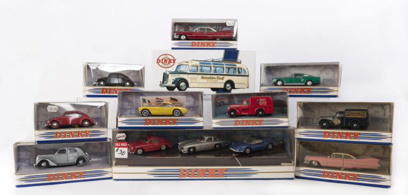 DINKY: Group of Dinky models including Dinky Giftset 'Classic Sports Cars' Series 1 (DY-902), Ford Mustang (DY-16), Chevrolet Corvette (DY-23); all mint and boxed (24 items approx.)