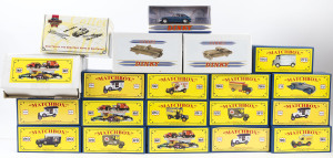 DINKY/MATCHBOX: Three Dinky models including two Code 2 Chevrolet Corvette (silver); together with a group of 16 Matchbox 'Models of Yesteryear' models, including a special edition pewter Ford 'T' van; also Matchbox Collectibles Ford Mustang; all mint wit