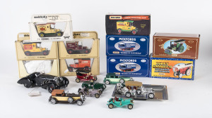 MATCHBOX: Miscellaneos group including a 1/24 scale 1930 Mercedes SSK in black (no box); various boxed 'Models of Yesteryear' including promotional models, plus several without box. (20 items approx.) 