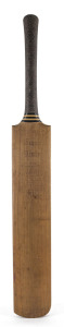 JACK HOBBS IN AUSTRALIA 1936/37 An ALAN KIPPAX "Super Driver" full-sized cricket bat, signed in the ownership position (upper right rear shoulder) by the great England batsman, J.B. Hobbs. Headed "M.C.C. Australian Tour 1936/7" Hobbs used the bat to colle
