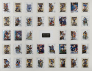 NORTH MELBOURNE: A framed & glazed display of fully signed trade cards, (38) including Sav Rocca, Shannon Grant, Brent Harvey, Anthony Stevens, Glen Archer, etc.&nbsp;75 x 92cm overall.
