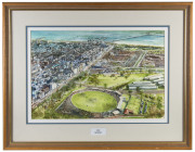 CROMPTON, Paul, ST.KILDA: Junction Oval, circa 1944, watercolour, signed at lower right, 35 x 52.5cm framed and glazed - 2