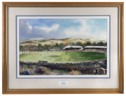CROMPTON, Paul, GEELONG: Kardinia Park Oval, circa 1951, watercolour, signed at lower left, 34.5 x 52.5cm framed and glazed - 2
