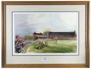 CROMPTON, Paul, HAWTHORN: Glenferrie Oval, circa 1957, watercolour, signed at lower right, 34 x 52cm framed and glazed - 2