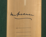 DON BRADMAN signature on a full-sized bat, circa 1985. (Rubber grip deteriorated). In a presentation case (which requires some attention). - 2