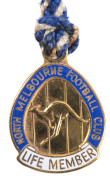 NORTH MELBOURNE: Life Membership badge,circa 1977. With original lanyard.