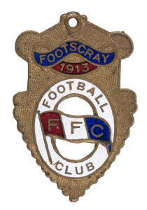 FOOTSCRAY 1913 Membership badge (by Bentley).Founded in 1877 in Footscray, the club won nine premierships in the Victorian Football Association (VFA) before gaining entry to the Victorian Football League (since renamed the AFL) in 1925. Footscray won the VFA Premiership in 1913, defeating North Melbourne in the final by one point.