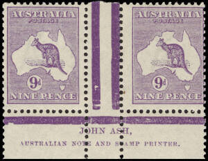 9d Violet, Die IIB, Ash Plates 3 & 4 imprint pairs; BW.27(3)zg & 27(4)zh. Both pairs, fresh colour, 1**/1*. Cat.$800.