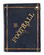 MELBOURNE CRICKET CLUB - FOOTBALL CLUB: 1879-80 Members Ticket, blue leather with gilt embossed "M.C.C. 1879-80" overstamped "FOOTBALL";&nbsp; internally printed in black with ornate MCC logo and spaces for the names of the member, the club treasurer and secre - 2