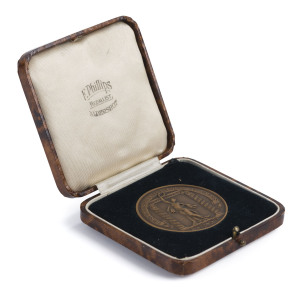 2nd BRITISH EMPIRE GAMES, LONDON, ENGLAND 1934: Participation Medal in bronze, 44mm, in original presentation case.