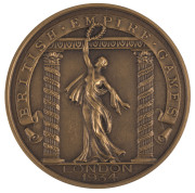 2nd BRITISH EMPIRE GAMES, LONDON, ENGLAND 1934: Participation Medal in bronze, 44mm, in original presentation case. - 2