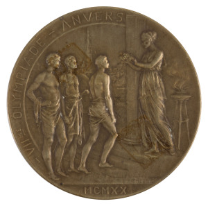 1920 Antwerp VII, Summer Olympics: Participation Medal in bronze, 60mm.