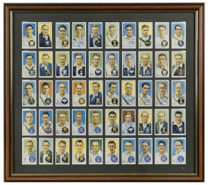 JOHN PLAYER & SONS: "CRICKETERS 1938" complete set (50) attractively presented in a double-glazed frame which facilitates reading the details on the back of each card. Overall 46 x 52cm.