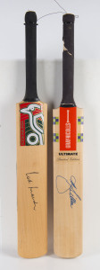 CAUGHT MARSH, BOWLED LILLEE: Two full-sized cricket bats, one signed by the great fast bowler, the other signed by the wicket-keeper with whom he dismissed 95 Test batsmen; a record which remains unbroken. (2).