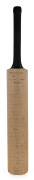 1986 TIED TEST AT MADRAS: Australia v India, full size cricket bat, signed by the Australian Team, 12 signatures including Allan Border, Dean Jones (who scored a legendary double century) & Geoff Marsh, as well as the Indian Team, 12 signatures including