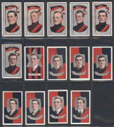 1912-14 SNIDERS & ABRAHAMS: "Australian Footballers", Essendon players from Series G (With Pennant), H (Head in Star) and I (Head in Shield), (14). Some duplication; mixed condition.
