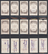 1912-14 SNIDERS & ABRAHAMS: "Australian Footballers", Richmond players from Series G (With Pennant), H (Head in Star) and I (Head in Shield), (15). Slight duplication; mixed condition. - 2