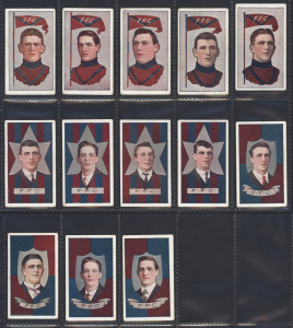 1912-14 SNIDERS & ABRAHAMS: "Australian Footballers", Fitzroy players from Series G (With Pennant), H (Head in Star) and I (Head in Shield), (13). G/VG condition.