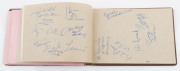 COLLINGWOOD: 1953-56 autograph book containing a double page headed "Collingwood 1st 18" including Lou Richards, Bob Rose, Mick Twomey, Kevin Clarke and Gordon Hocking; also, a section titled&nbsp;"XVIth OLYMPIAD MELBOURNE 1956 - Autographs of Competitors coll - 3