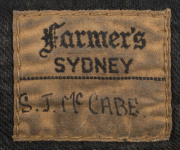 STAN McCABE'S 1936-37 AUSTRALIAN BAGGY GREEN TEST TEAM CAPgreen wool, coat of arms worked with gold and silver wire and coloured silk, Farmer's Sydney label inside crown inscribed in ink S.J.McCabe.  A HIGHLY IMPORTANT AND ROMANTIC PRIMARY OBJECT ASSOCIAT - 3