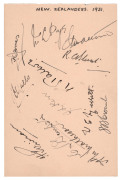 NEW ZEALAND: 1931-2004 collection of team sheets and autograph pages, comprising an autograph page signed by 12 of the squad in England in 1931, a 1965 official team sheet for the Tour to India, Pakistan and the U.K., a 1978 official team sheet for the to